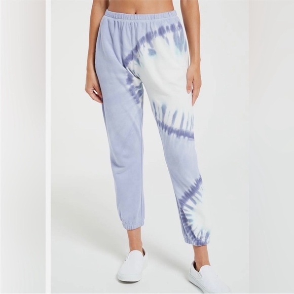 Wildfox NWT Womens Periwinkle Relaxed Easy Pull On Tie Dye Joggers Size XL - Picture 2 of 8